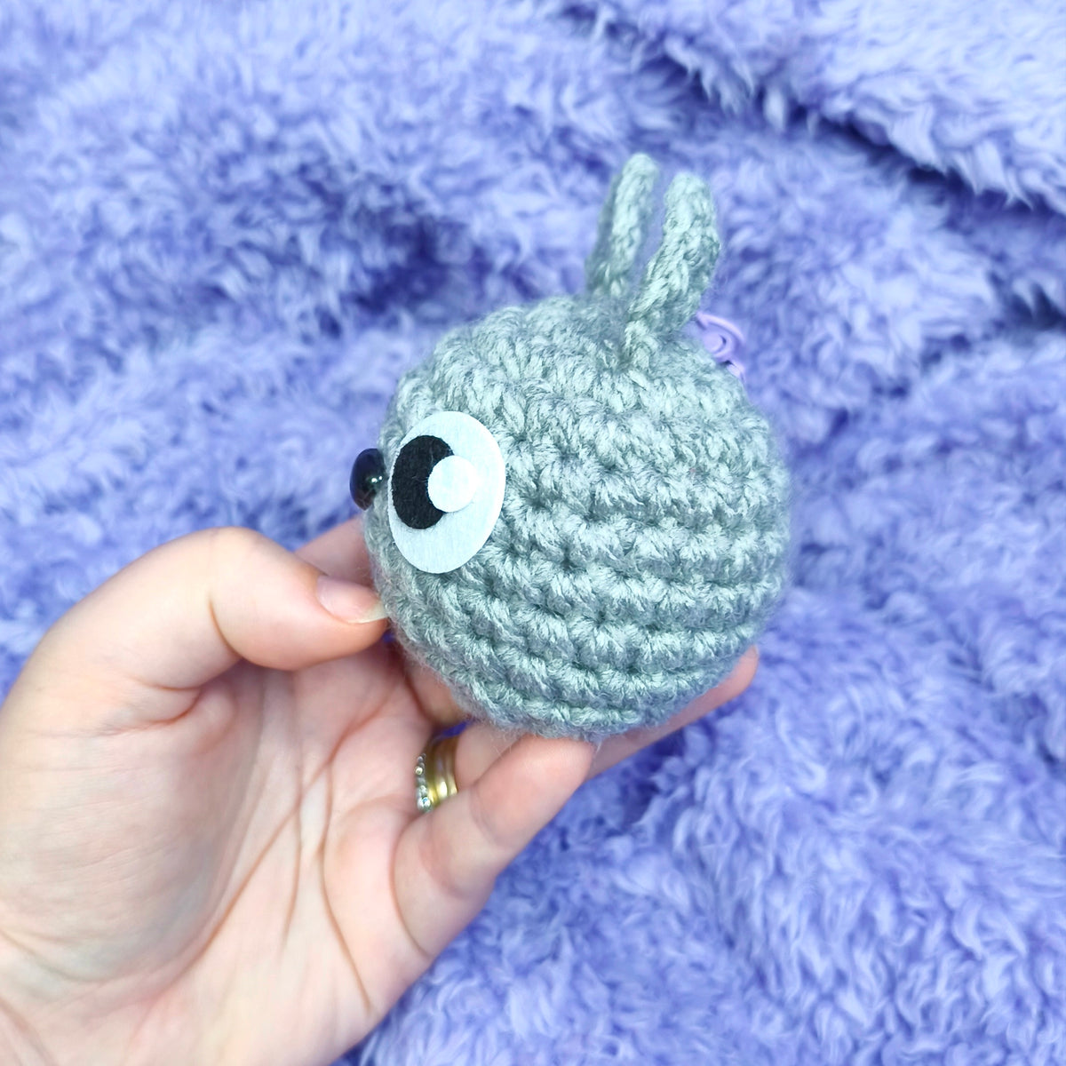 Gray Forest Spirit Face Keychain