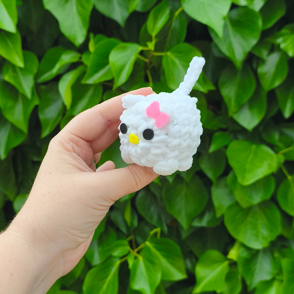 Sweet Kitten Keychain with Bow