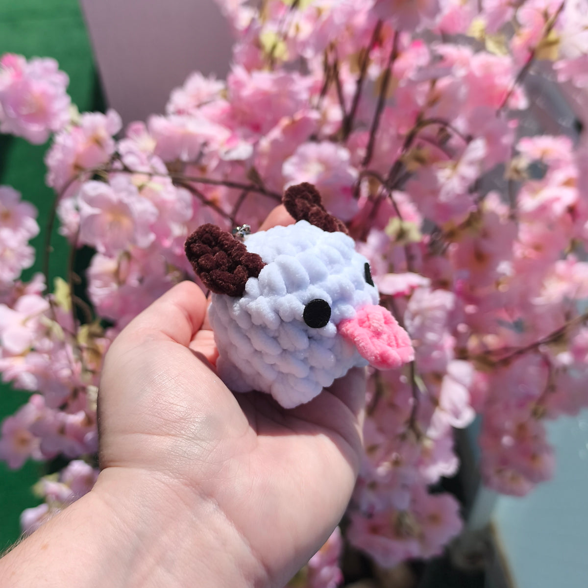 Fluffy Snow Creature Keychain