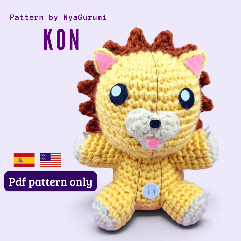 Modified Amigurumi Lion Plush PDF Pattern (Spanish / English)