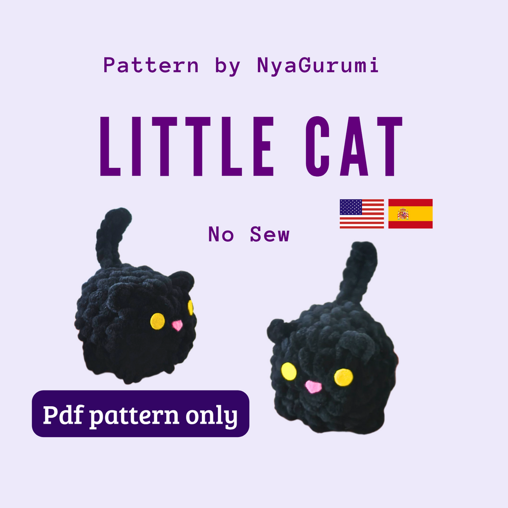 PDF Amigurumi Black Cat Pattern (Spanish / English)