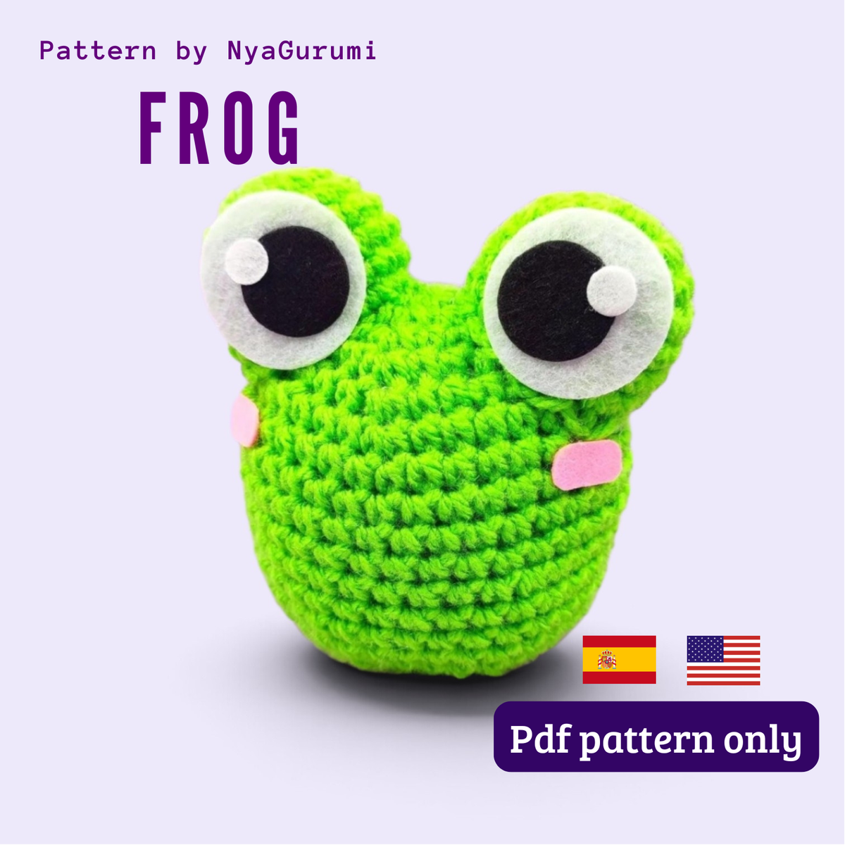 Amigurumi Green Frog PDF Pattern (Spanish / English)